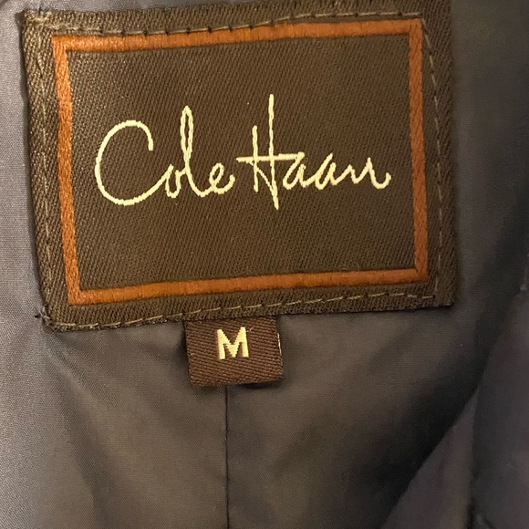 Cole Haan jacket quilted belted grey zip up women Medium - Picture 11 of 13